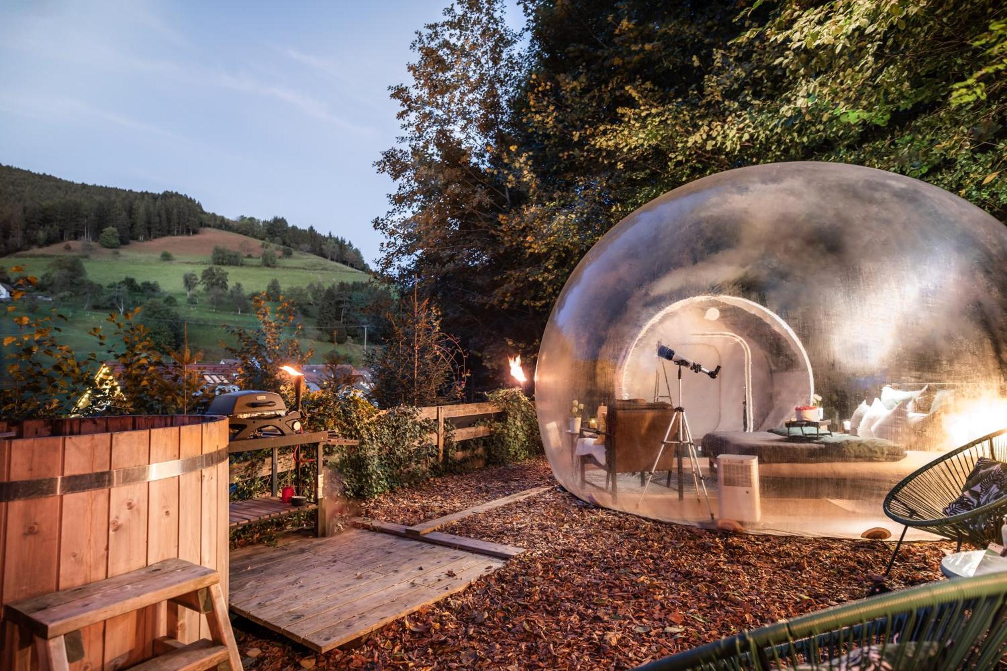 Living Timeless- Bubble Tent Elzach Inklusive Hot Tube Badefass- Schlafen Unterm Sternenhimmel Eksteriør billede